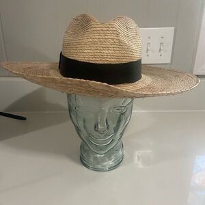 Brooklyn Hat Co Stylish Straw Hat with Black Band Sun Hat Garden Hat Beach Hat